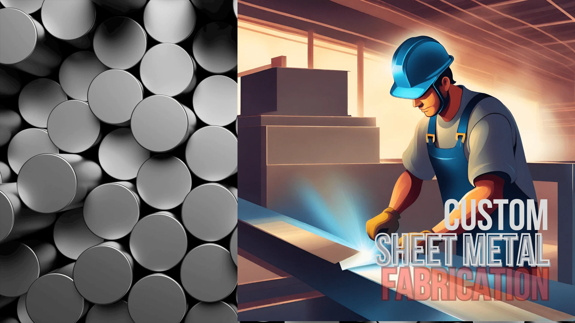 man fabricating sheet metal